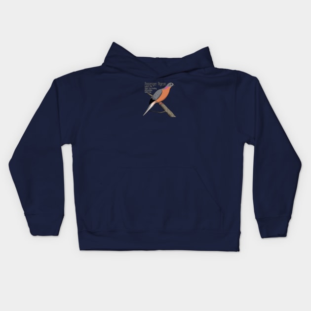 Extinct Species: Passenger Pigeon Kids Hoodie by Feathered Focus